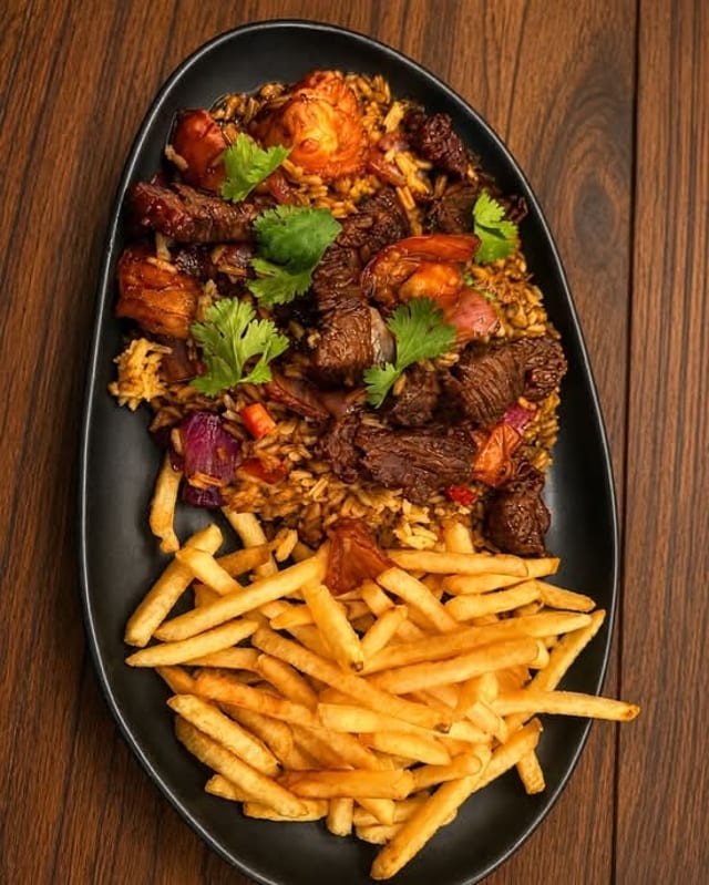 Peruvian Lomo Saltado.